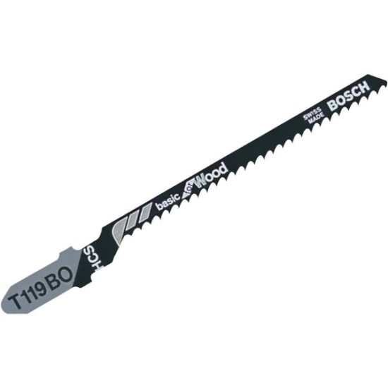 Bosch T-Shank 3-1/4 In. x 12 TPI High Carbon Steel Jig Saw Blade, Basic for Wood (5-Pack)