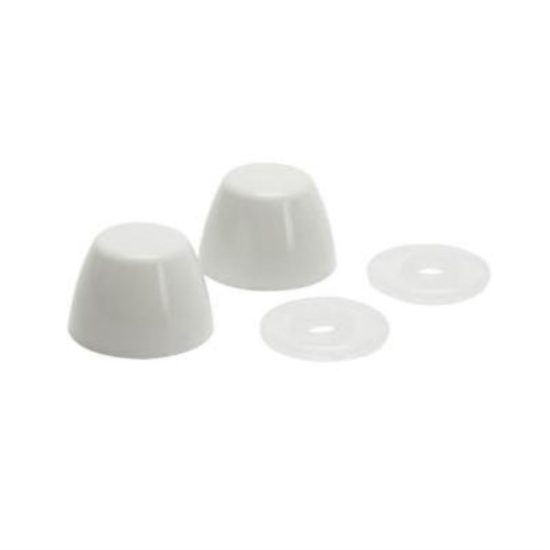 Fluidmaster White Plastic Snap-On Toilet Bolt Caps (2-Pack)