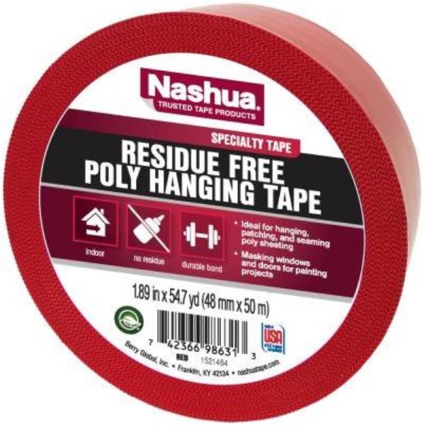 Nashua 48 Mm. x 50 M. 7 mil Red Sheeting Tape