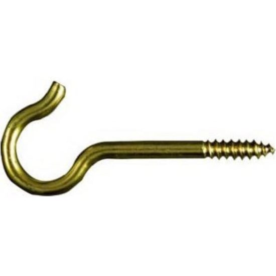 National #8 Solid Brass Ceiling Hook (3-Pack)