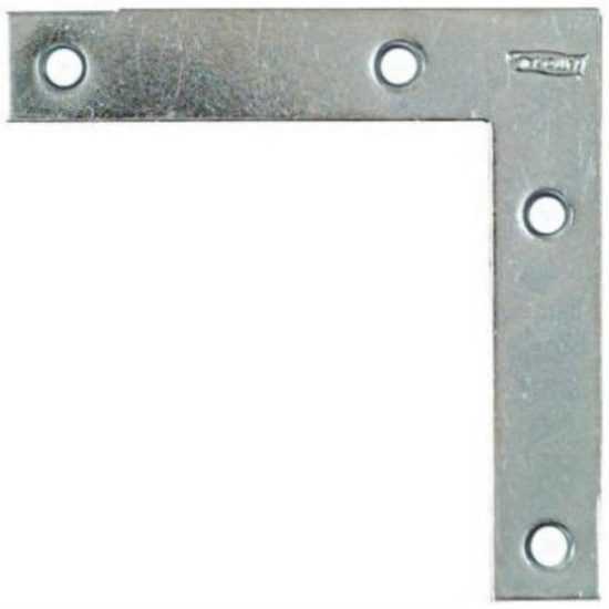 National Catalog 117 4 In. x 3/4 In. Zinc Flat Corner Iron (4-Count)