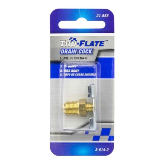 Tru-Flate 1/8 In. NPT Air Line Drain Cock