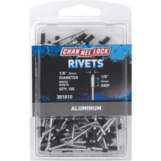 Channellock 1/8 In. Dia. x 1/8 In. Grip White Aluminum POP Rivet (100-Pack)