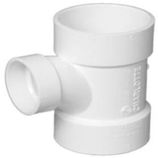 Charlotte Pipe 2 In. x 1-1/2 In. x 1-1/2 In. Reducing Sanitary PVC Tee