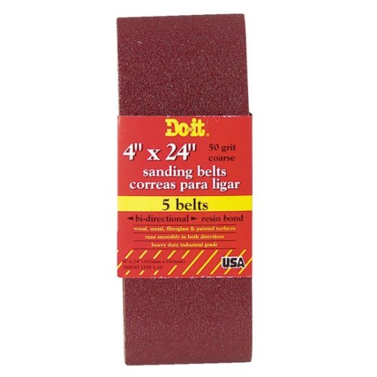 Do it Best 4 In. x 24 In. 50 Grit Dual Direction Sanding Belt (5-Pack)