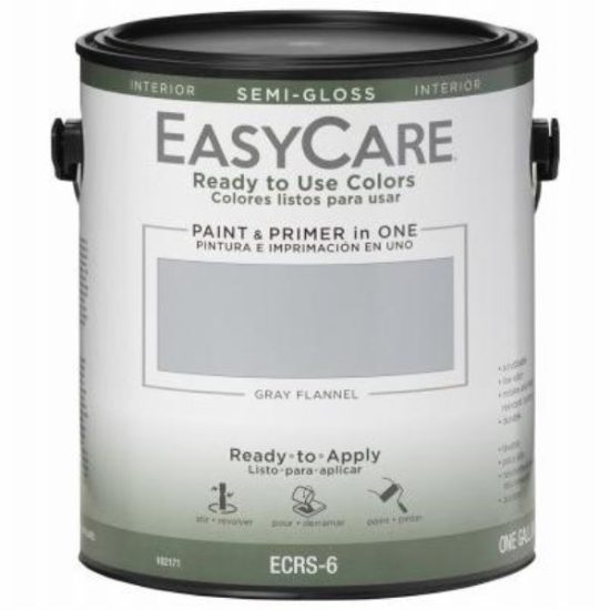 Ready To Use Colors Paint & Primer, Interior Semi-Gloss Acyrlic, Gray Flannel, Gallon