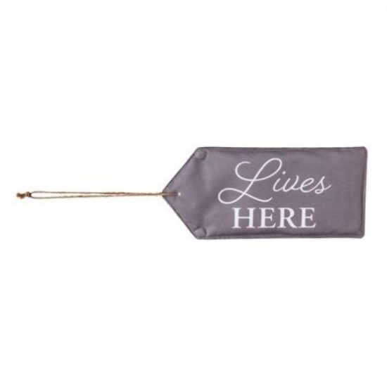 Evergreen Door Decor Lives Here Door Tag, 18'' x 8'' inches