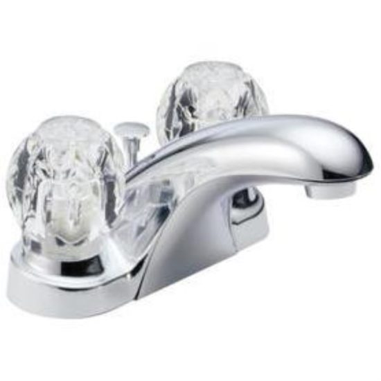 Delta Foundations Chrome 2-Handle Knob 4 In. Centerset Bathroom Faucet with Pop-Up