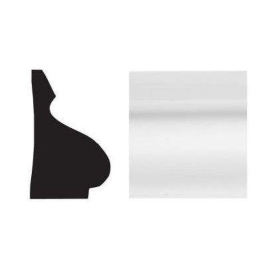 Royal 1/2 In. x 1-1/8 In. x 8 Ft. White PVC Base Molding Cap