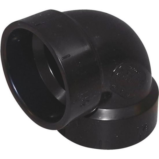 Charlotte Pipe 1-1/2 In. Hub x Hub 90 Deg. Vent ABS Elbow (1/4 Turn)