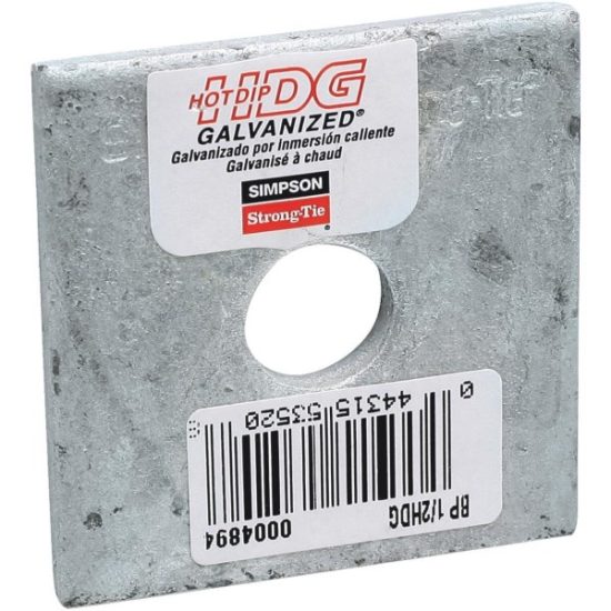 Simpson Strong-Tie 1/2 in. x 2 in. x 3/16 in. Steel Hot Dipped Galvanized Bearing Plate