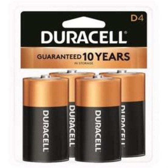 Duracell CopperTop D Alkaline Battery (4-Pack)