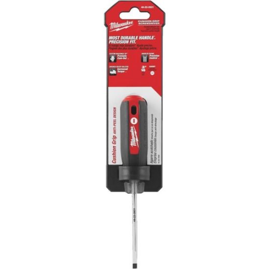 Milwaukee 3/16 In. x 3 In. Cushion Grip Cabinet Tip Slotted Screwdriver