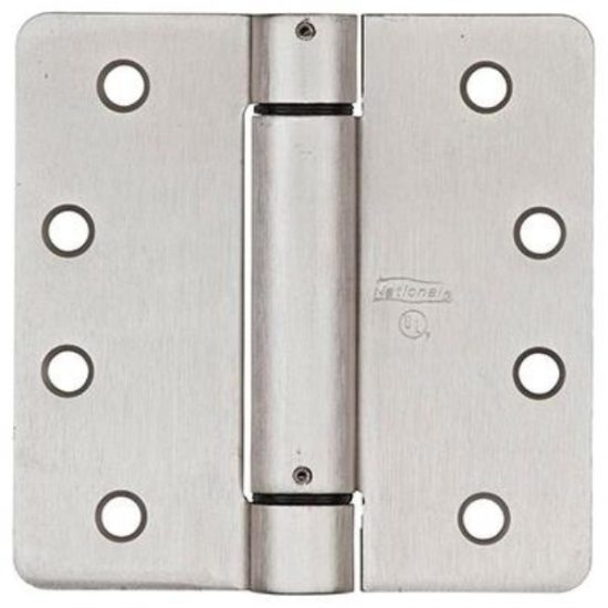 National 4 In. Satin Nickel 5/8 In. Radius Spring Door Hinge