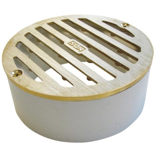 NDS 4 In. Satin Brass Solid Round Grate