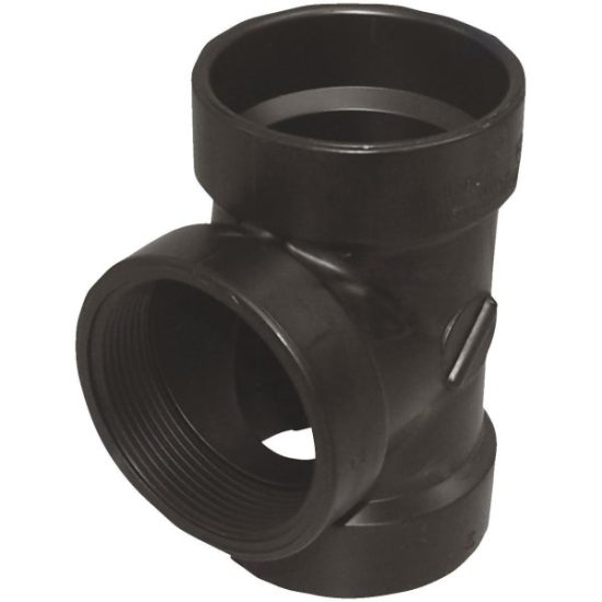 Charlotte Pipe 2 In. Hub x Hub x FIP Test ABS Cleanout Tee