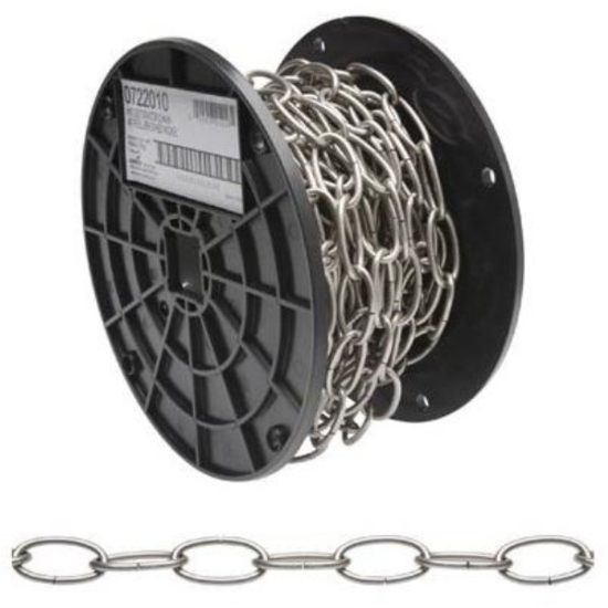 Campbell #10 40 Ft. Brushed Nickel Finished Metal Craft Chain