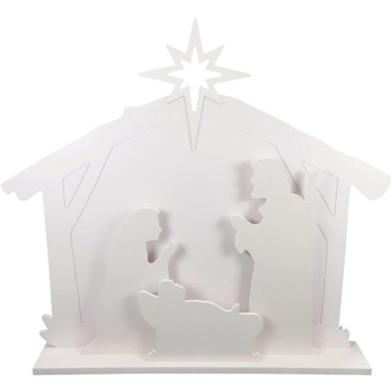 Alpine 48 In. LED Nativity Scene Christmas Silhouette Lighted Decoration