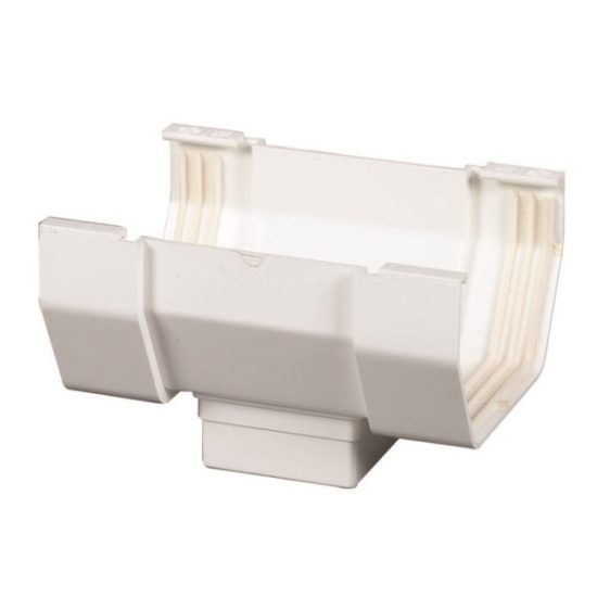 Amerimax 5 In. Center Drop Outlet for White Vinyl Contemporary Gutter