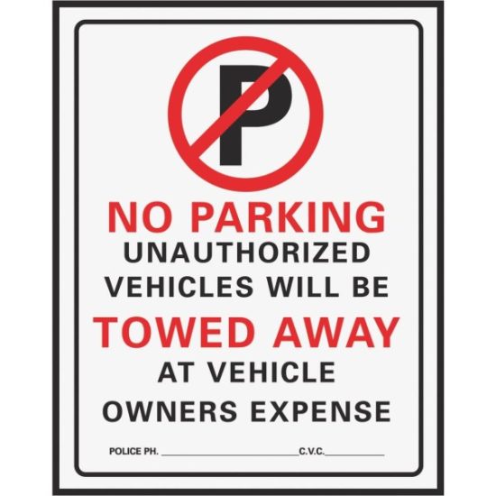 Hy-Ko Commercial Grade Plastic Sign, No Parking