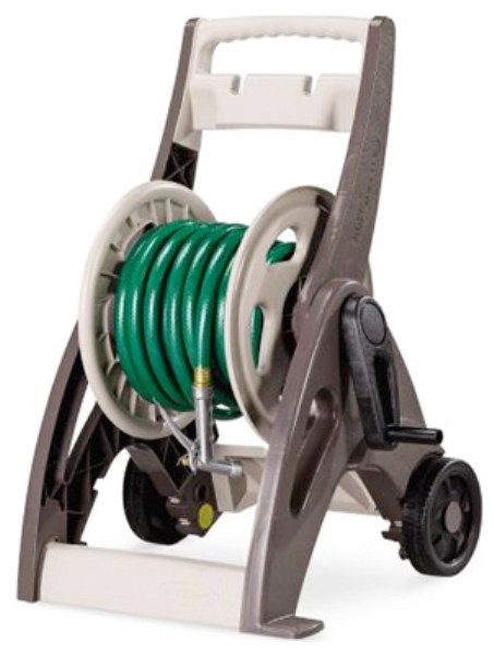Suncast 225 Ft. x 5/8 In. Taupe & Bronze Hosemobile Resin Hose Reel with Storage Bin