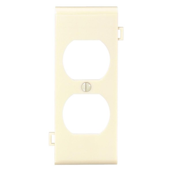Leviton Duplex Center Sectional 1-Gang Plastic Outlet Wall Plate, Ivory