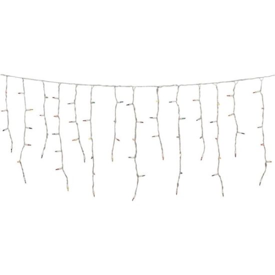J Hofert Multi 100-Bulb Mini Incandescent Icicle Light Set with White Wire