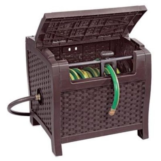 Suncast Slidetrak Hose 175 Ft. x 5/8 In. Brown Resin Hideaway Hose Reel