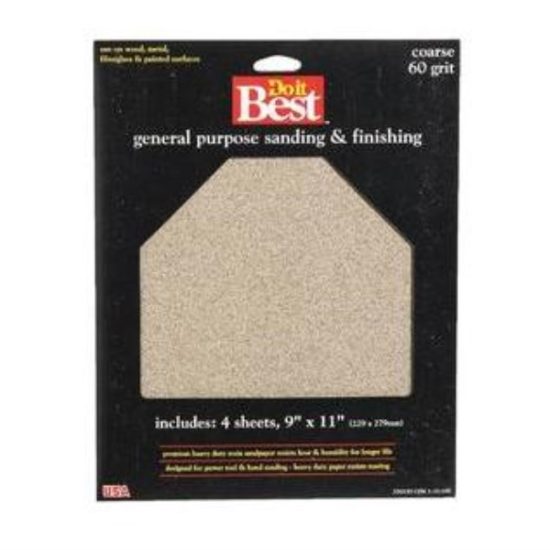 Do it Best General Purpose 9 In. x 11 In. 60 Grit Coarse Sandpaper (4-Pack)