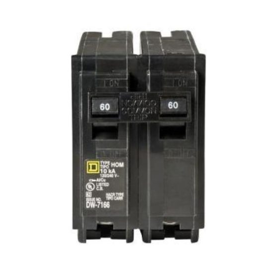 Square D Homeline 60A Double-Pole Standard Trip Circuit Breaker