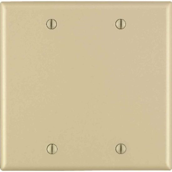 Leviton 2-Gang Standard Thermoset Blank Wall Plate, Ivory