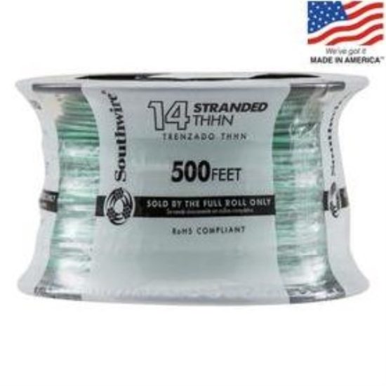 Southwire 500 Ft. 14 AWG Stranded Green THHN Electrical Wire