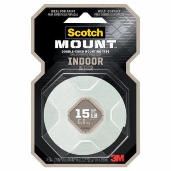 3M Scotch 1/2 In. x 80 In. White Indoor Double-Sided Mounting Tape (9 Lb. Capacity)