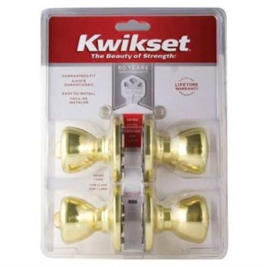 Kwikset Polished Brass Door Knob Combo