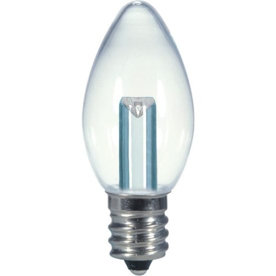 Satco 5W Equivalent Soft White Clear C7 Candelabra Base LED Decorative Light Bulb