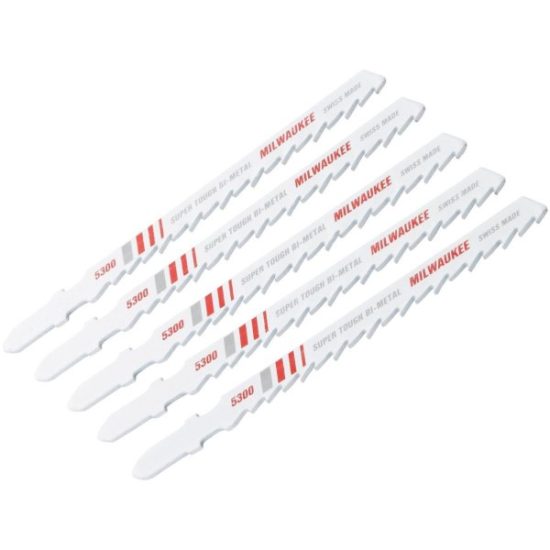 Milwaukee T-Shank 4 In. x 6 TPI Bi-Metal Jig Saw Blade, General Purpose (5-Pack)