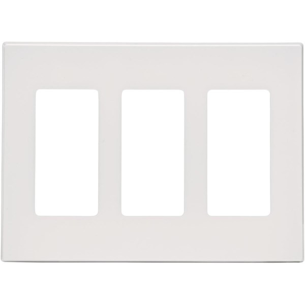 Leviton Decora Plus 3-Gang Poly Carbonate Screwless Decorator Wall Plate, White