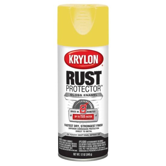 Krylon Rust Tough 12 Oz. Gloss Alkyd Enamel Spray Paint, Yellow