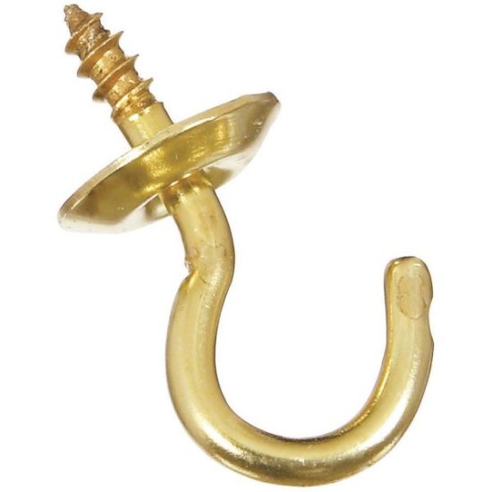 National 1/2 In. Solid Brass Cup Hook Bulk