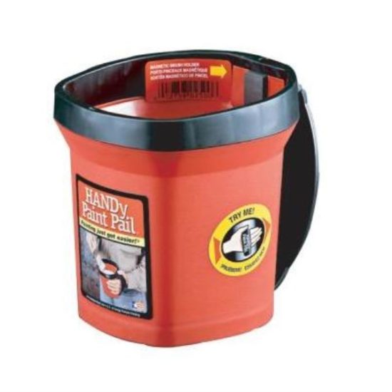 HANDy Paint Pail 1 Qt. Red Painter's Bucket w/Adjustable Strap And Magnetic Brush Holder