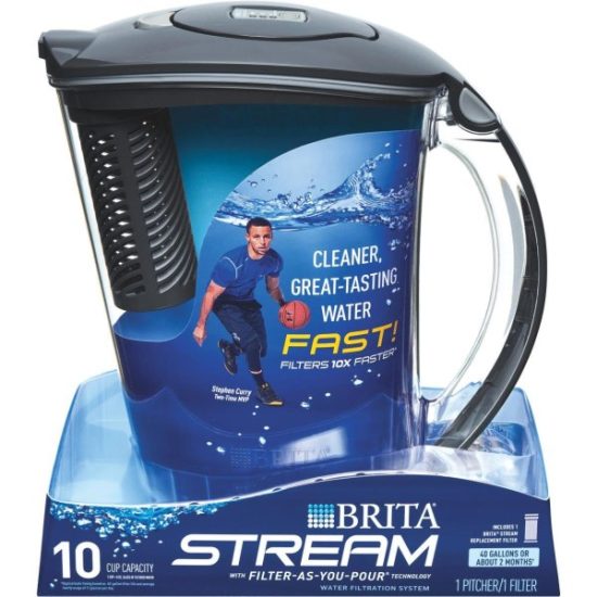 Brita Large Carbon Gray 10-Cup Filter-As-You-Pour Pitcher