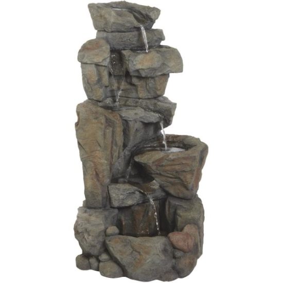 Best Garden 22 In. W. x 42 In. H. x 22 In. L. Resin Rock Fountain