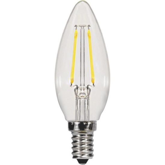 Satco 25W Equivalent Warm White B11 Candelabra Traditional LED Decorative Light Bulb (2-Pack)
