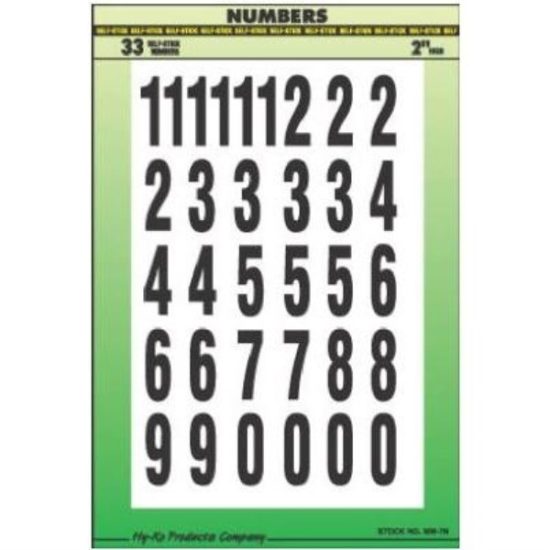 Hy-Ko 2 In. Polyester Adhesive Number Set, 33 Numbers