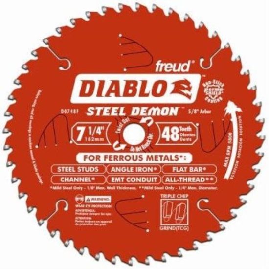 Diablo Steel Demon 7-1/4 In. 48-Tooth Cermet II Carbide Metals & Stainless Steel Circular Saw Blade