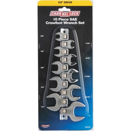 Channellock Standard 3/8 In. Drive Crowfoot Wrench Set (10-Piece)
