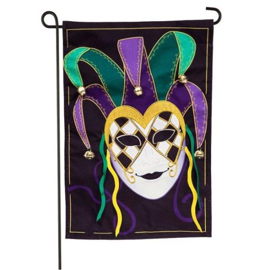 Mardi Gras Jester Garden Flag