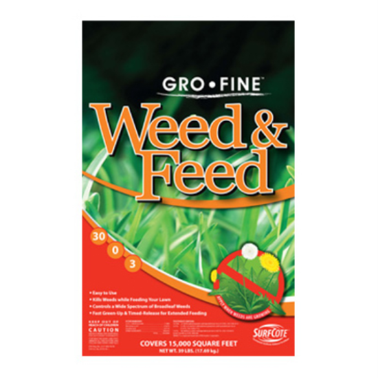 Gro-Fine Weed & Feed 39 Lb. 15,000 Sq. Ft. 30-0-3 Lawn Fertilizer with Weed Killer