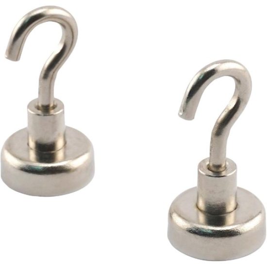 MagnetSource Grade 42 Neodymium 28 Lb. Capacity Magnet Hook (2-Pack)