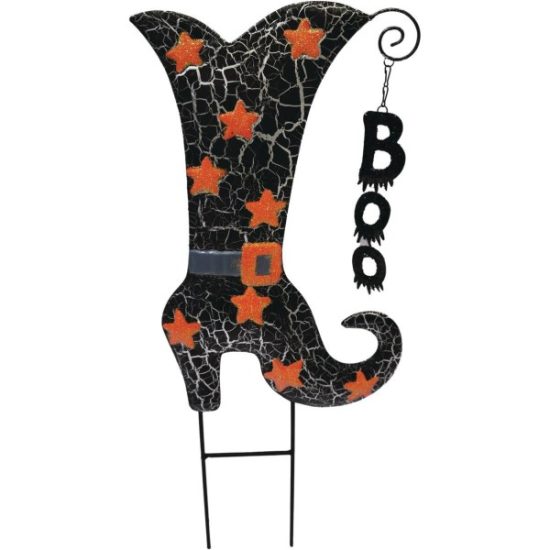 21.8 In. Metal Witch's Boot Halloween Yard Stake